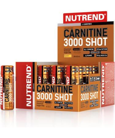 Nutrend Carnitine 3000 Shots - Strawberry Flavor 20 x 60 ml | Boost Energy & Fat Burn | International Shipping - Buy Online on GoSupps.com