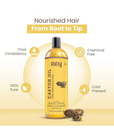 Premium Cold Pressed Castor Oil for Skin Care & Hair Growth - Pure Virgin Grade 200ml - Buy Online on GoSupps.com