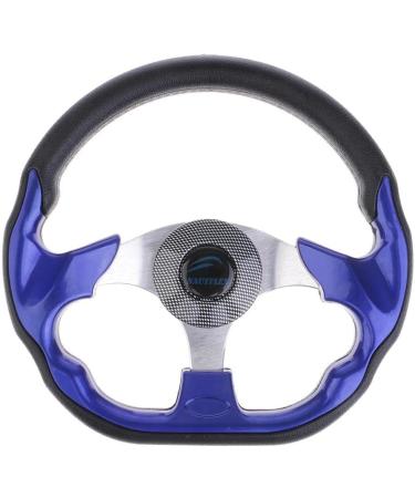 Homyl 320mm Marine Sport Pontoon Boat Steering Wheel - Battle Style Aluminum with Soft Foam Grip in Blue - Buy Online on GoSupps.com