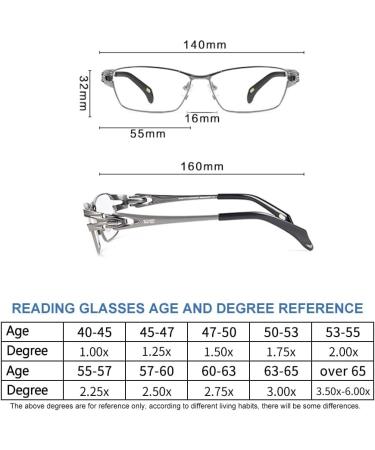Riccie Anti-Blue Light HD Reading Glasses for Men - Reintitan 1.56 Aspherical Resin Anti-Fatigue Diopters +1.0 to +3.0 | International Shipping - Buy Online on GoSupps.com
