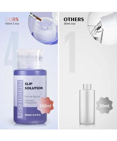 U-Shinein Nail Slip Solution 160ml - Anti-Stick Polygel Cleanser for Nail Extension Gel - Salon-Quality Nail Art Manicure - Buy Online on GoSupps.com