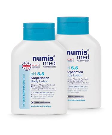 numis med Moisturizing Lotion ph 5.5 - soothing body lotion for very sensitive and delicate skin - vegan free from silicones, parabens and mineral oil - milk (2x 200ml)