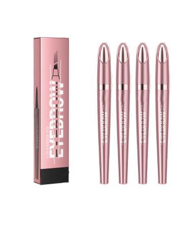 2024 New Magic Eyebrow Pencil 3D Waterproof Microblading Eyebrow Pencil Contouring Pen 4-Tipped Precise Brow Pen Long-Lasting Natural Fine Stroke Eyebrow Pencil (A 4PCS)