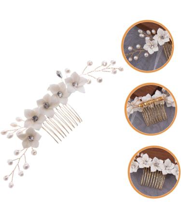 DOITOOL Rhinestone Headpiece Hair Accessories Pearl Rhinestones Wedding Flowers Banquet Wedding Flower Hair Comb - Buy Online on GoSupps.com