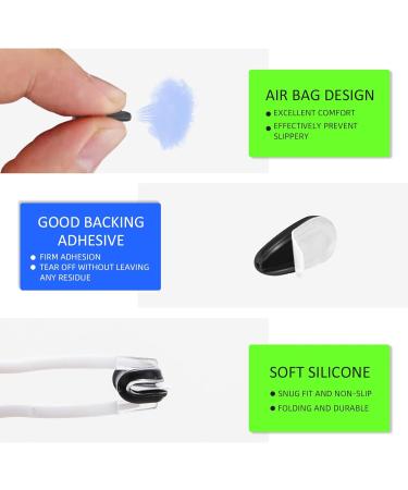 SULIVES Silicone Glasses Nose Pads Stick on Non-Slip Nose Pads Spectacle Nose Pads for Glasses Eyeglasses Sunglasses (Black) - Buy Online on GoSupps.com