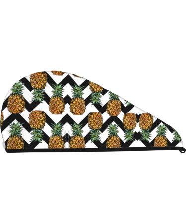 Summer Pineapple Coral Velvet Dry Hair Cap - Quick-Dry Towel Wrap for Travel & Home | Ideal for Women & Men - Buy Online on GoSupps.com