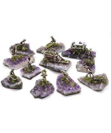 11PC / 1 Set Amethyst Geode Quartz Natural Crystals Absenteeism Hand Carved Gemstone Witchcraft Supplies Gift Stone Collection - Buy Online on GoSupps.com