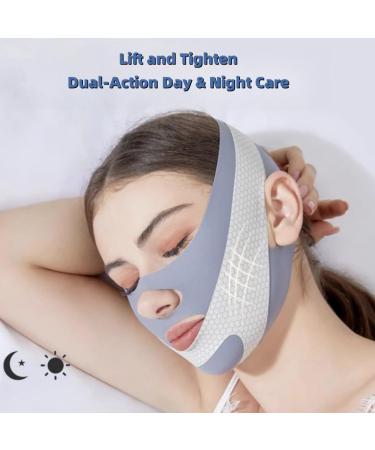 Anti-Wrinkle Face Slimming Mask - Breathable Lifting Bandage for Defined V-Shape - Chin Up Line Reducer (Grey) - Shop Internationally - Buy Online on GoSupps.com