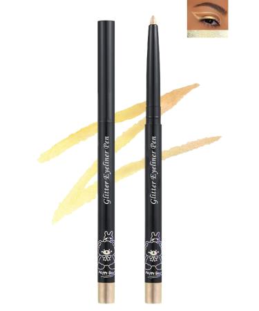 Colored Glitter Eyeliner Pencil Chameleon Matte Metallic Eyeliner Pen Eyeshadow Silver Shimmer Retractable Eyeliner Waterproof Smudgeproof Highlighter Gel Eye Liner St Patrick's Gift for Women-01