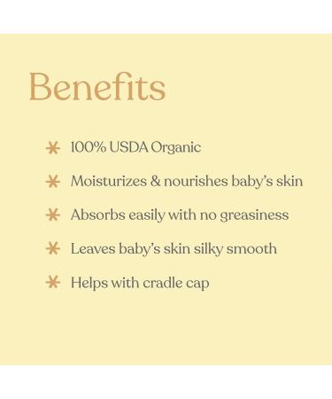ELLAOLA Organic Baby Massage Oil | Natural Jojoba, Avocado & Argan Oil | Hydrates Sensitive Skin, Prevents Cradle Cap | 1.7 fl. oz - Buy Online on GoSupps.com