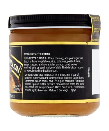 Better Than Bouillon Roasted Garlic Base - 8 oz Jar (38 Servings) | Premium Seasoned Garlic Paste - Buy Online on GoSupps.com