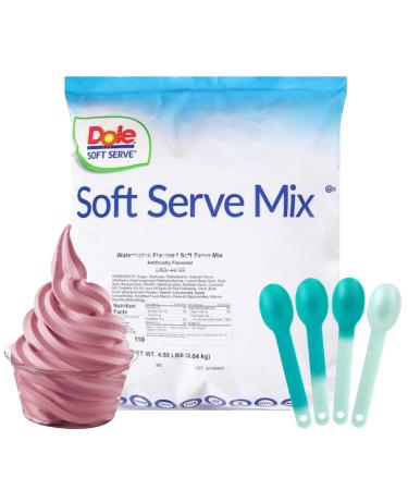 ZippySweets - Watermelon Flavour Soft Serve Mix Soft Serve Ice Cream Machine Mix - 4.5 Pound Bag Includes 4 Colour Changing Spoons for Ice Cream Enjoyment
