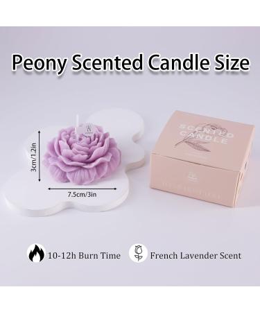Aromatherapy Candles - Purple Peony Flower Shape Vanilla & Lavender Soy Candle - Perfect Mother's Day Gift - Buy Online on GoSupps.com