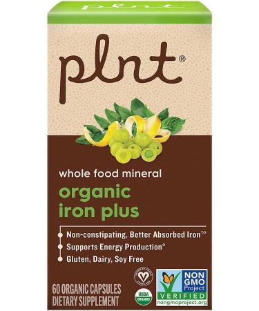 Organic Iron Plus Whole Food Mineral Formula to Support Energy Production (60 Organic Capsules) - Buy Online on GoSupps.com
