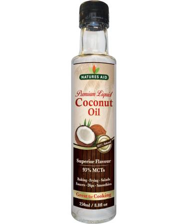 Natures Aid Premium 250ml Liquid Coconut Oil - Cold Pressed, Pure & Organic - Buy Online on GoSupps.com