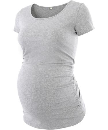 Love2Mi Maternity Shirt Short Sleeves 3PCS Set - Casual Maternity Tops in S Gray, Navy Blue, Wine Red - Buy Online on GoSupps.com