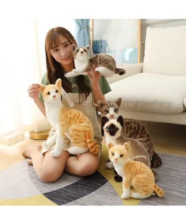 Hpory Cat Soft Toy Simulation Cat Plushie Cute Plush Cat Doll Realistic Cat Soft Plush Faux Plush Kitten Toy Pet Animal Photography Prop Room Home Decoration Companion Pets Toy Gift for Kids Orange Cat - 30cm - Buy Online on GoSupps.com
