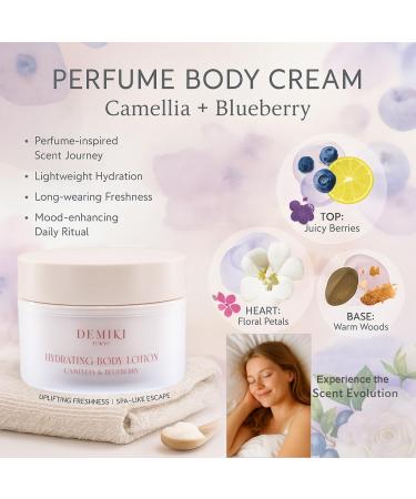 DEMIKI Body Lotion Moisturizer Skin Care with Squalane and Amino Acids - Japanese Body Lotion for Women Beauty & Personal Care Body Cream Perfume Moisturizer Skincare for Dry Skin 7.12fl.oz CAMELLIA&BLUEBERRY - Buy Online on GoSupps.com