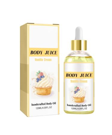 Body Oil Vanilla - Vanilla Body Juice Oil Vanilla Scented Body Oil Vanilla Cake Coconut Cream Pie Body Oil Natural Handcrafted Body Moisturizing Oil 4 Oz (Vanilla Body Oil)