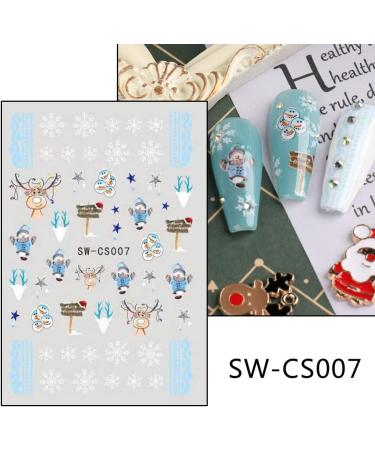 10 Sheets Christmas Nail Art Stickers Decals Self-Adhesive Xmas Reindeer Snowman Nail Supplies Nail Art Design Decoration Accessories - Buy Online on GoSupps.com