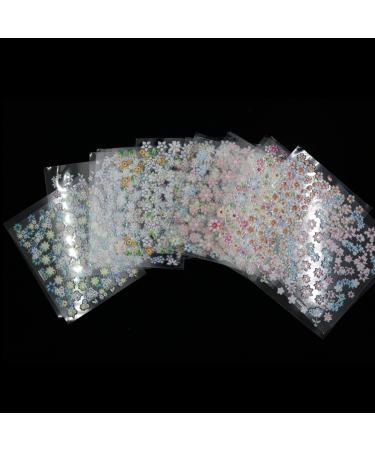 WOKOTO 50Pcs Self-adhesive 3D Nail Stickers - Floral Nail Decals for Women, Girls, Kids - Includes Tweezers - Buy Online on GoSupps.com
