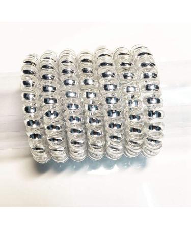 Moneli Spiral Hair Coil Ties - 6 Pack Colored Elastic Hair Bands | Durable & Stylish Silver Hair Rings - Buy Online on GoSupps.com