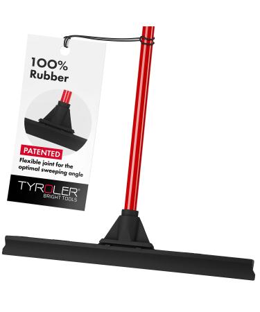 Heavy Duty Floor Patented Squeegee 46 Cm Solid Natural Rubber Blade Long 4 Parts Handle 140 cm- Dries Flat & Curved Surfaces- Best for Washing & Drying Shower Glass/Bathroom/Kitchen/Windshield