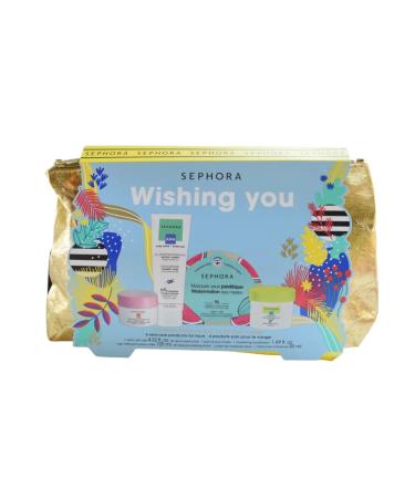 SEPHORA Collection Wishing You Face Skincare Set:: Clean Skin Gel  Glow Peel Pads  Watermelon Eye Masks and Nourishing Moisturizer