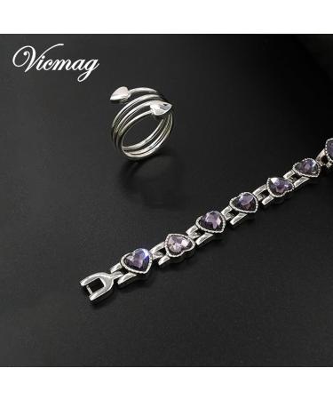 Vicmag Women's Titanium Steel Magnetic Bracelet - Ultra Strength with Purple Heart Crystal & Removal Tool | Perfect Gift - Buy Online on GoSupps.com