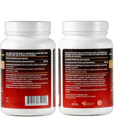 Canadian Vita Ginseng Supplement Capsules - Pure Ginseng Root Powder - Energy/Immunity/Focus/Stress Relief - 500 mg/Capsule - Buy Online on GoSupps.com