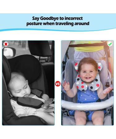 KAKIBLIN Baby Travel Pillow - Grey Baby Neck Support for Car Seats, Pushchairs and More - Buy Online on GoSupps.com