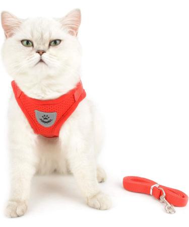 Ranphy Cat Dishes & Breakproof Reflective Chest Harness for Small Cats | Soft Fabric Puppy Dishes | XS Red - Perfect for Cats & Dogs - Buy Online on GoSupps.com