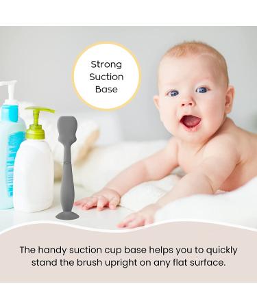 2 Pack Silicone Baby Diaper Cream Brush & Spatula Set - Gray & White | Butt Paste Applicator for Newborns - Buy Online on GoSupps.com