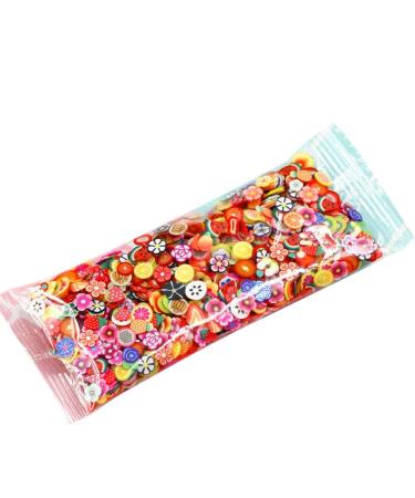 Rongweiwang 1000 pieces/bag 3D polymer clay nail discs star slices flower fruit cartoon flower fruit spring manicure nail art decoration sticker 3#