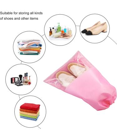 6 Pcs ULIFEMALL Travel Shoe Bags - Large Non-Woven Drawstring Storage with Clear Window - Waterproof Dustproof Pouch for Men Women - Pink - Buy Online on GoSupps.com