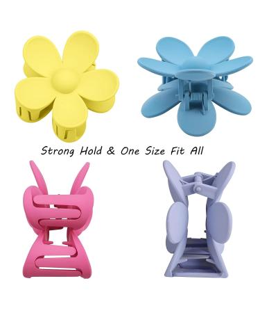 16-Piece Flower Claw Hair Clips Set | Strong Hold Matte Plastic Floral Accessory for Women & Girls | Cute Designs in 16 Colors - Buy Online on GoSupps.com