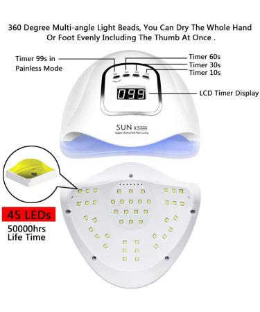 UV LED Nail Lamp 150W Professional Nail Dryer | 4 Timer Settings, Automatic Sensor | Gel Polish Curing Light for Salon-Quality Nails - Buy Online on GoSupps.com
