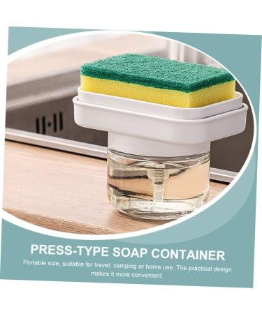 Ciieeo 4pcs Squeeze Bottle Liquid Soap Dispenser Dishwashing Sponge Holder Sink Soap Dispenser Press Type Soap Dispenser Dish Washing Soap Dispenser Dish Soap White Necessity Plastic - Buy Online on GoSupps.com