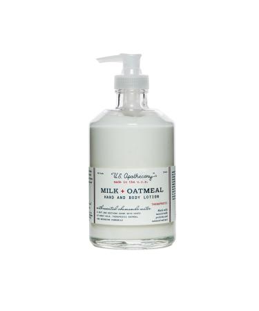 Milk & Oatmeal Hand and Body Lotion With Oatmeal Extract & Milk Proteins Shea Butter Lotion for Men & Women Relieves Dry Skin & Cracked Hands 12 fl oz