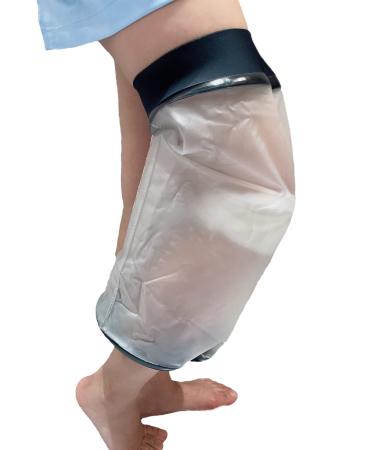 Knee Cast Cover for Shower Large Size Extended Version, Waterproof Shower Bandage and Cast Protector for Knee Replacement Surgery, Wound, Burns Watertight Protection Reusable (Large- 60cm Long) Large-60cm Long