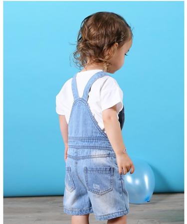 KIDSCOOL SPACE Baby Girl Boy Jean Overalls Toddler Summer Denim Shortall Blue | 2-3 Years - Buy Online on GoSupps.com