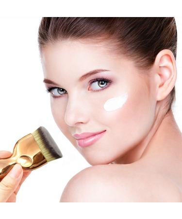 Angled Flat Foundation Brush - High Density Kabuki Makeup Brush for Liquid and Powder Foundation - Rose Gold - Buy Online on GoSupps.com