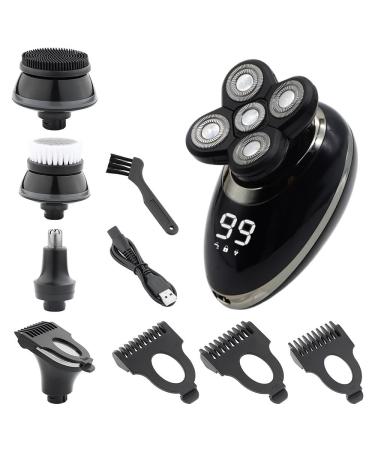 Head Shaver for Men 5 in 1 Men's Electric Shaver Portable Beard Trimmer Hair Clipper USB Rechargeable Waterproof LCD Bald Razor