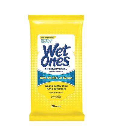 Wet Ones Antibacterial Hand Wipes Citrus Scent 20 ct (2 Pack) - Buy Online on GoSupps.com