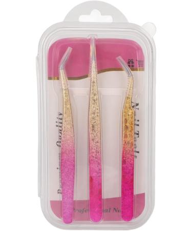 3 Piece Stainless Steel Nail Art Tweezers Set - Multifuntional Rhinestone Tongs for Manicure with Straight Bending Tips - Easy Absorption & Extraction - Buy Online on GoSupps.com