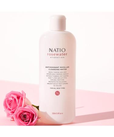 Natio Australia Rosewater Micellar Cleansing Water | 8.4 oz Makeup Remover & Antioxidant Facial Cleanser for All Skin Types - Shop Internationally - Buy Online on GoSupps.com