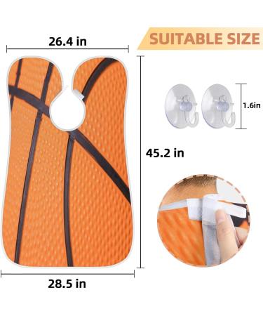 Basketball Texture Beard Bib Apron - Beard Hair Catcher for Men | Perfect Gift for Father's Day Anniversary & Christmas | Includes 2 Suction Cups - Buy Online on GoSupps.com