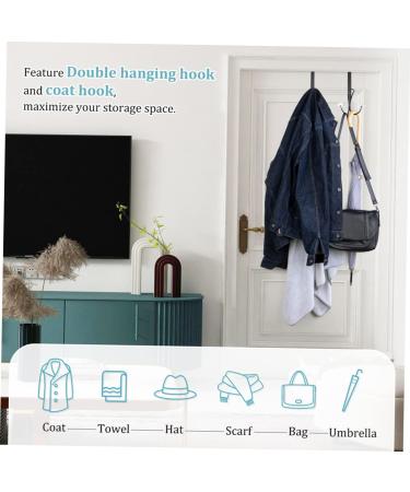 CIYODO 2pcs Hangers Towel Hook Over Door Clothes Hanger Rack Door Organizer Hook Hat Hooks Back Mount Blush Black 17.00X9.00X8.00CM - Buy Online on GoSupps.com