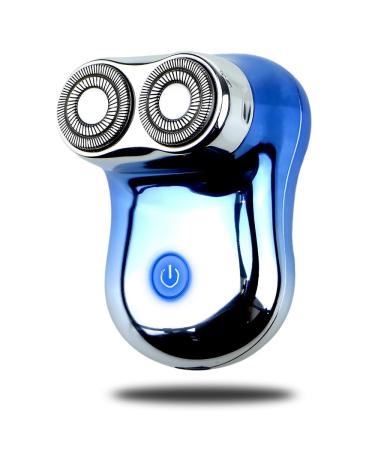 Electric Shaver for Men 2 Head Travel Shaver Electric Shavers Men Electric Razors Men's Face Groomer USB Rechargeable Fast-Charging Cordless Shavers with 5 Watts Beard Trimmer for Men Blue