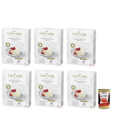 6 x Carte d'Or Professional Powder Mix for Panna Cotta Creamy Gluten-Free 520 g + Italian Gourmet Polpa di Pomodoro 400 g Tin